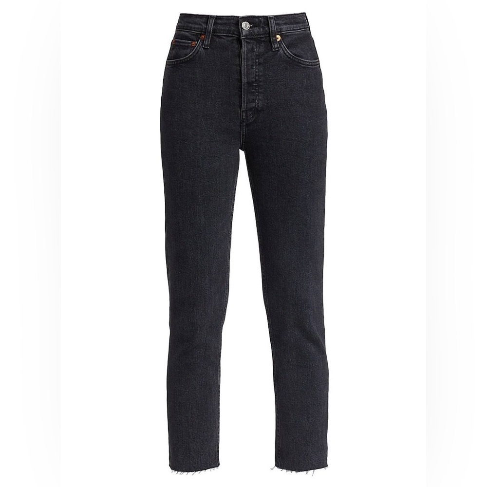 Re/done 90s High Rise Ankle Crop Black